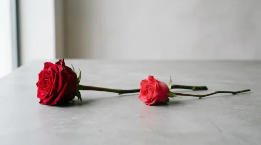 Side-by-side comparison showing quality differences between premium and supermarket roses