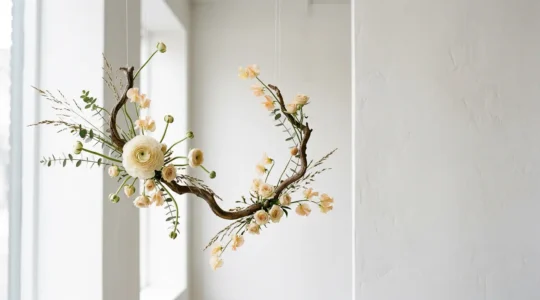 Editorial photograph showcasing the essence of floral artistry with intentional negative space and sculptural composition