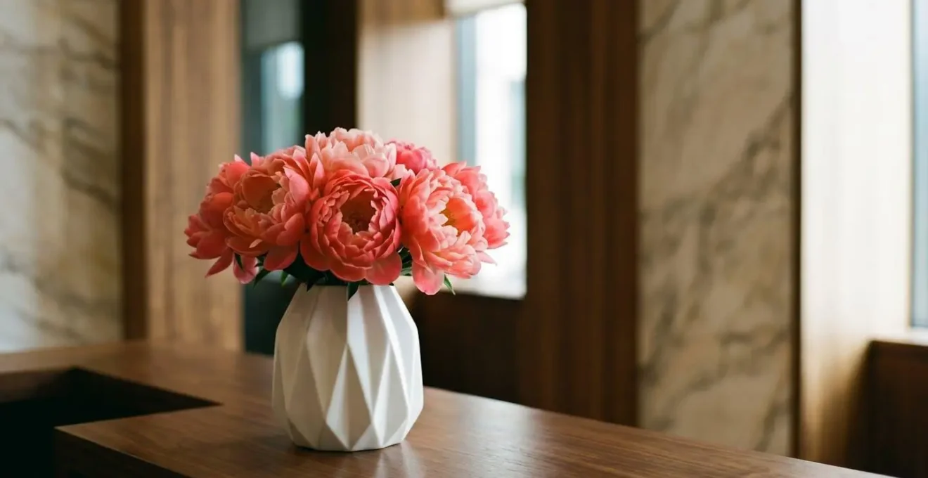 Elegant pink peony arrangement symbolizing prosperity and professional achievement in business context